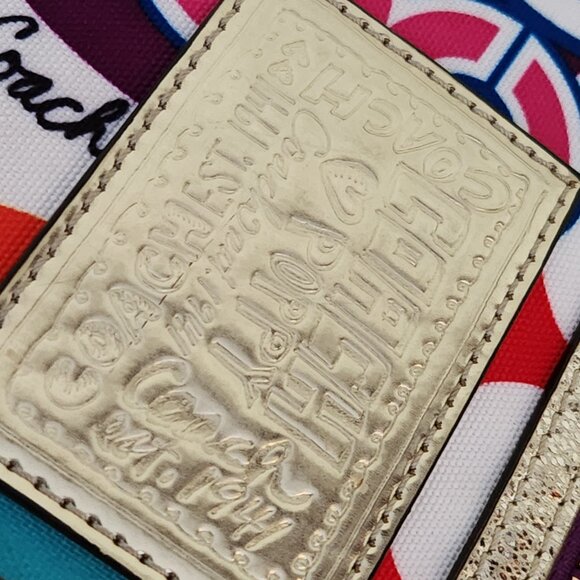 Euc Coach Poppy Graffitti Pop Art Signature Tote Bag w/Wallet - Picture 12 of 17